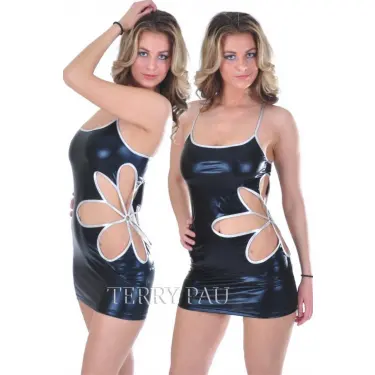 B112113 Yaprak Dizayn Mini Elbise