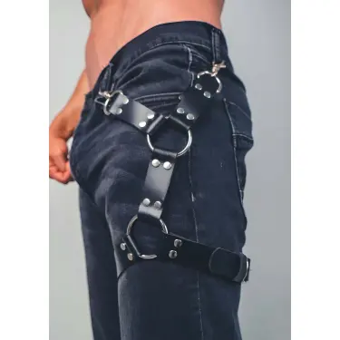 Bacağı Saran Seksi Deri Harness - Brfm51