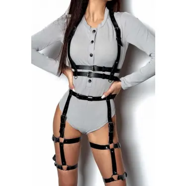 Bel Kemerli Alt Ve Üst Takım Deri Harness - Brf709