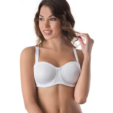 BEYAZ MI Emay 159 B Balenli Straplez Toparlayıcı Sütyen
