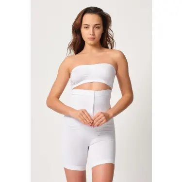 BEYAZ MI Emay 2087 Önden Agraflı Paçalı Korse