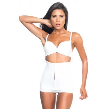 BEYAZ MI Emay 2824 Yüksek Bel Balen Agraflı Slıp Lazer Korse