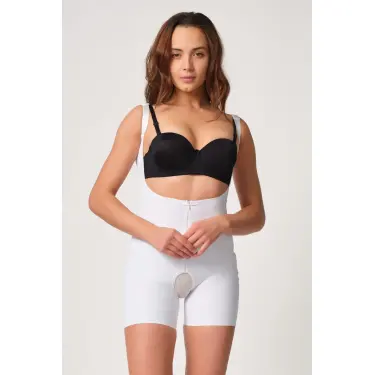 BEYAZ MI Emay 2834 Göğsü Açık Ferumalı Tül Popo Boy Lazer Korse