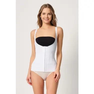 BEYAZ MI Emay 2946 Göğüs Altı Balen Destekli Atlet Korse