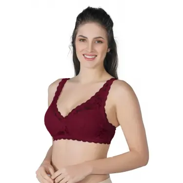 BORDO MI Emay 188 C Pedli Dantelli Telli Toparlayıcı Sütyen