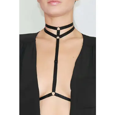 Boyunda Çift Sıralı Şık Lastik Harness - Brf84
