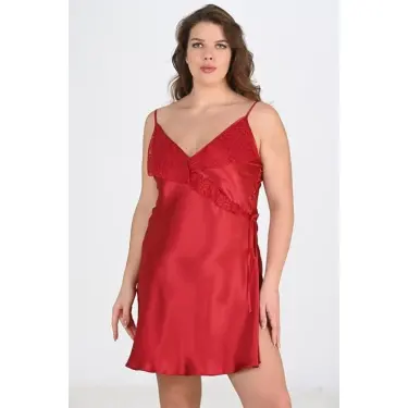 Büyük Beden Bordo Gecelik 2107