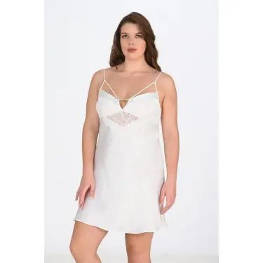 Büyük Beden Ekru  Gecelik 2100