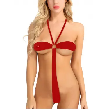 Büyük Beden Fantezi İç Giyim Kırmızı Seksi İç Çamaşırı Takımı