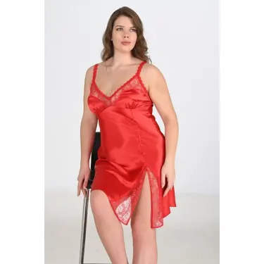 Büyük Beden Kırmızı Gecelik 2102
