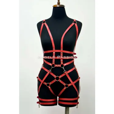 Deri Body Harness, Deri Dansçı Kostüm, Pole Dans Kostüm - Apft502