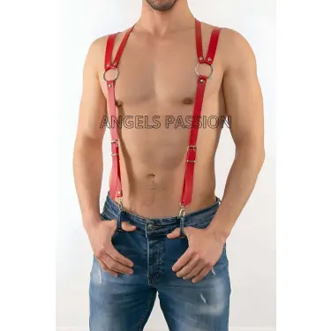 Deri Erkek  Pantolon Askısı, Deri Erkek  Harness - Brfm10