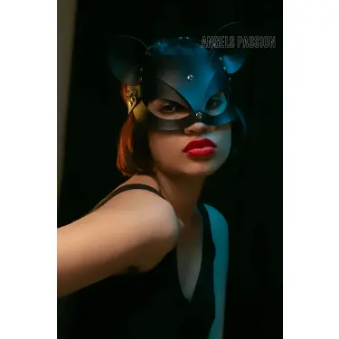 Deri Kedi Maskesi - Deri Maske - Seksi Maske - Brf558