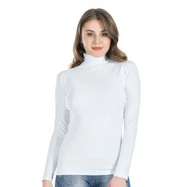 Derya Kurşun Balıkçı Yaka Uzun Kol Kadın Tişört 245