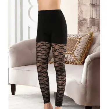 Derya Kurşun File Detaylı Kadın Tayt 477