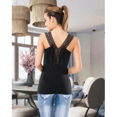 Derya Kurşun Güpür Dantelli Dekolte Atlet 141