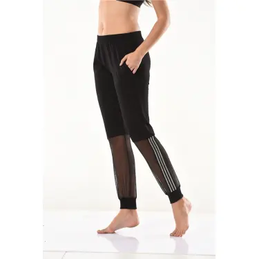 Derya Kurşun Transparan Detaylı Kadın Eşofman Altı DE09