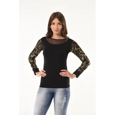 Derya Kurşun Varak Desenli Uzun Kol Body 144