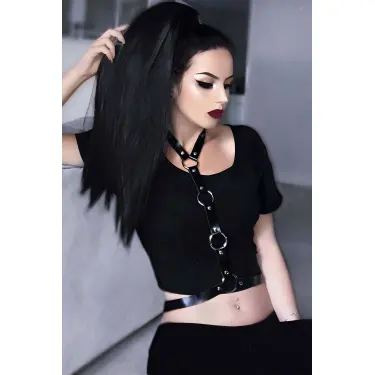 Elbise Üzeri Şık Deri Harness - Brf423