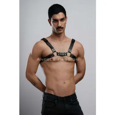 Erkek  Deri Fantazi Göğüs Harness - Brfm8