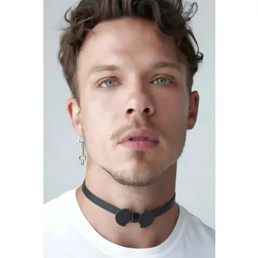 Erkek  Seksi Boyunluk Deri Harness  - Brfm87