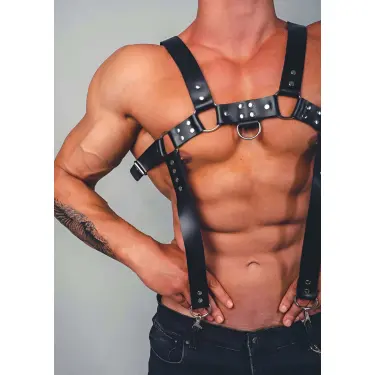 Fantazi Erkek  Giyim Deri Harness - Brfm23