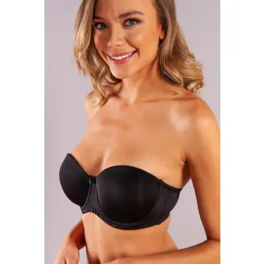 Gabrıella Balconette Foam Cup Bra, Siyah Konforlu Ve Şık Sütyen, Strapless