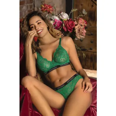 Gaudy Lace Bra, Yeşil Konforlu Ve Şık Sütyen