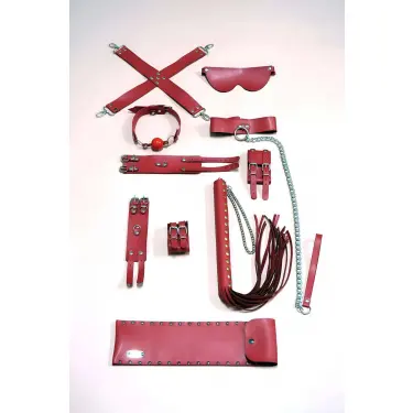 Kırbaç Kelepçe Set, 7li Takım, Ayak - El Kelepçesi, Maske, Ağız Topu - Brf1311