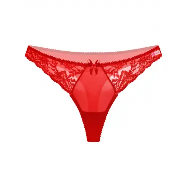 Kırmızı Dantelli Fantezi G String Külot