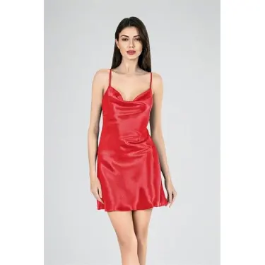 Kısa Gecelik Degaje  Kırmızı 7740