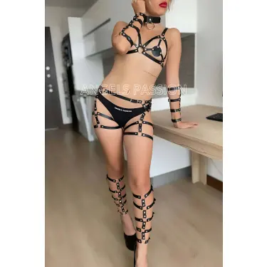 Kol Ve Bacak Deri Detaylı Full Harness Takım