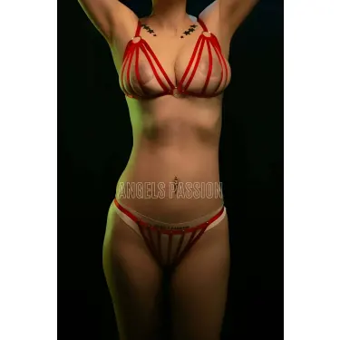 Lastik Harness Sütyen Külot Takım - Brf555