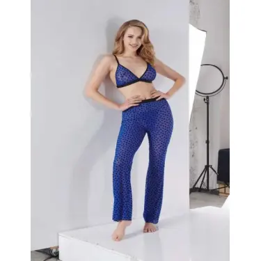 LYYN Arias Closet Mavi Transparan Fantezi Sütyen Pijama Takımı