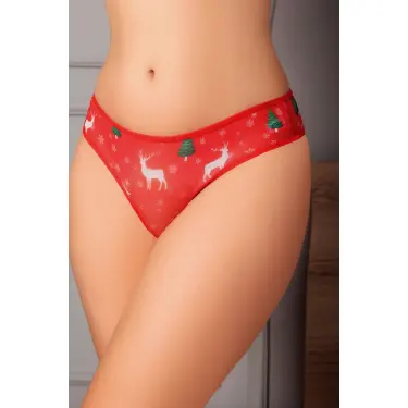 LYYN Arias Closet Özel Bölgesi Açık Yılbaşı Desenli Fantezi Tanga String