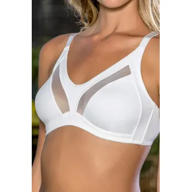 LYYN Büyük Beden Uyumlu Ekru Tül Detaylı Günlük Sütyen, B,c Cup Balensiz Konforlu Sütyen