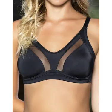 LYYN Büyük Beden Uyumlu Siyah Tül Detaylı Günlük Sütyen, B,c Cup Balensiz Konforlu Sütyen