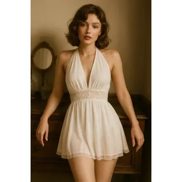 LYYN Dantel Detaylı Transparan Babydoll