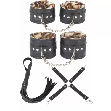 LYYN Deri Leoparlı 4lü Harness Set