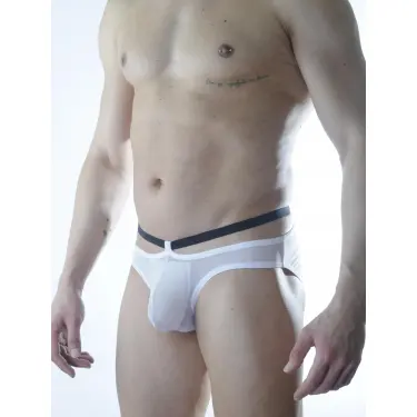 LYYN Erkek Beyaz Tül Fantezi Slip İç Çamaşırı