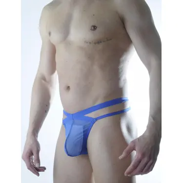 LYYN Erkek Mavi Tül Fantezi Tanga İç Çamaşırı