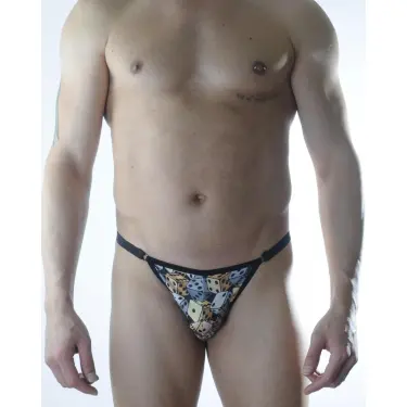 LYYN Erkek Metalli Zar Desenli Slip Çamaşır