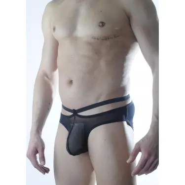 LYYN Erkek Siyah Tül Fantezi Slip İç Çamaşırı