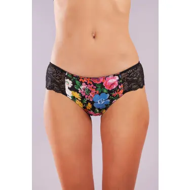 LYYN Golshan Garden Boy Short, Kadın Dantelli Çiçek Baskılı Şort Külot