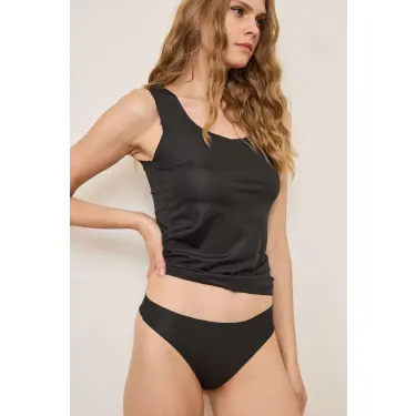 LYYN İz Yapmayan Siyah Lazer Kesim String