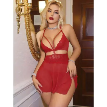 LYYN Kadın Kırmızı Tül Fantezi Kostüm 2181