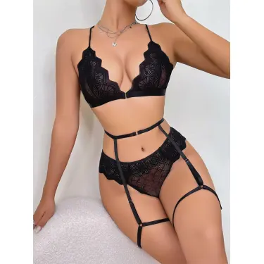 LYYN Kadın Siyah Fantezi Jartiyer 2148