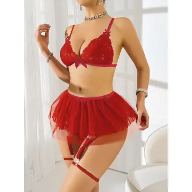 LYYN Kırmızı Tül etekli Fantezi Kostüm 2211