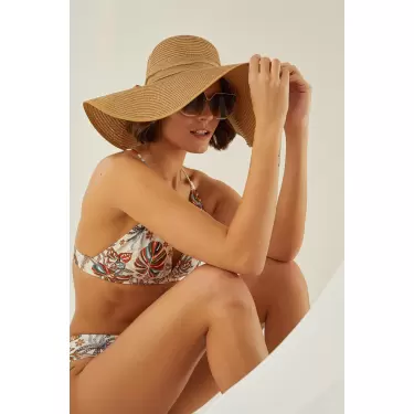 LYYN Özel Tasarım Tropikal Desen Sırt Detaylı Bikini Takımı