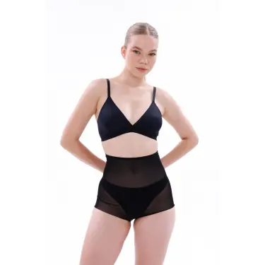 LYYN SİYAH MI EMAY 2706 Lazer Tül Slip Hayalet Korse